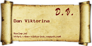 Dan Viktorina névjegykártya